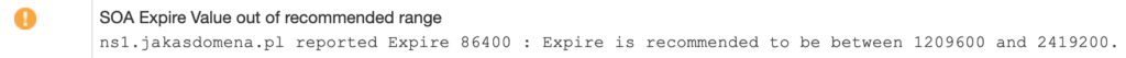 SOA Expire Value out of recommended range